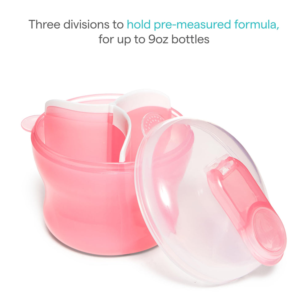 Munchkin Formula Dispenser flexible seal preventing powder spills between sections