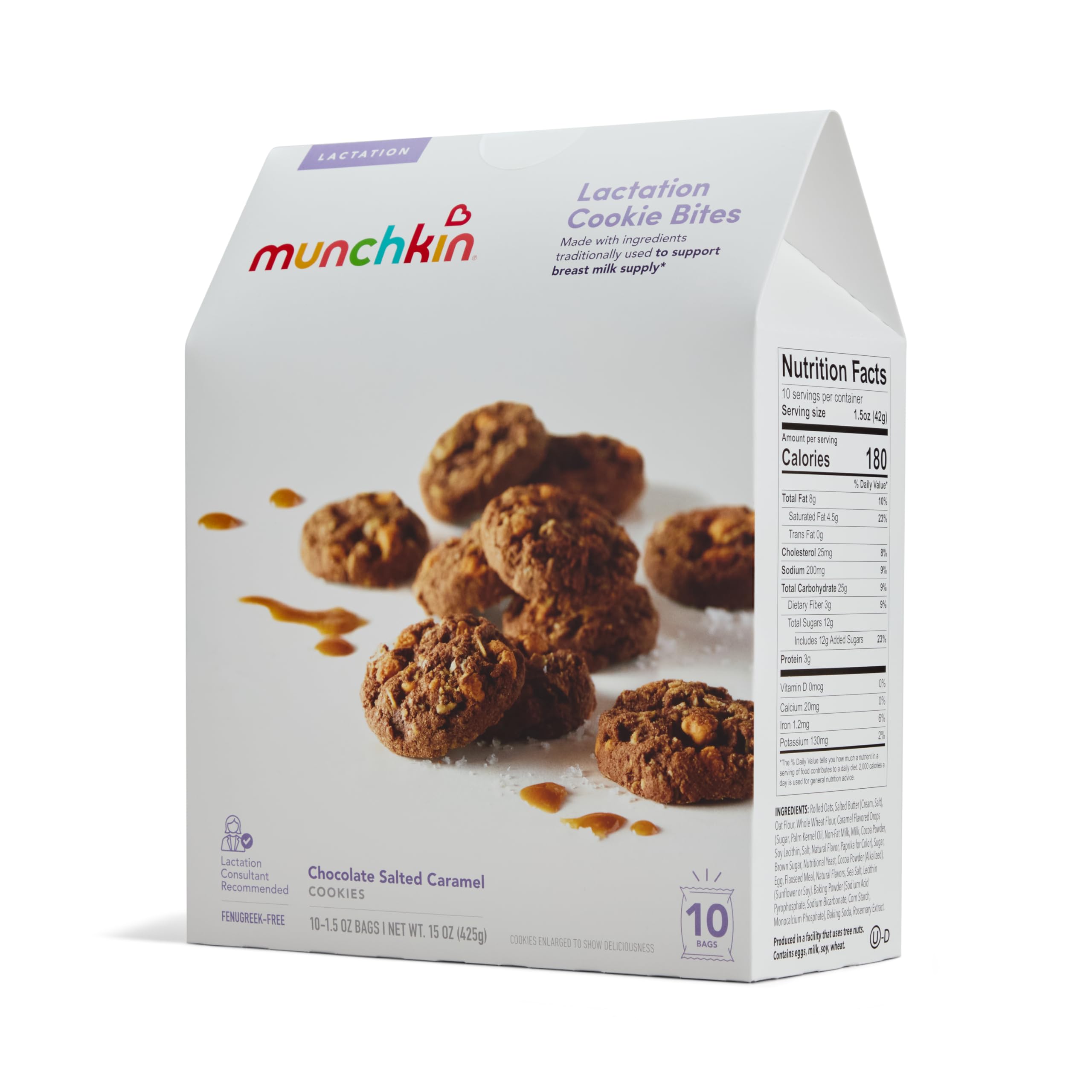 Munchkin Milkmakers close-up showing chewy texture and chocolate notes
