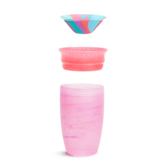 Munchkin Miracle 360 Tropical Swirl cup features easy cleaning with no extra parts.