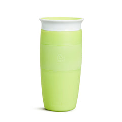 Munchkin Miracle 360 cup 14oz green close-up showing spill-free design for toddlers.