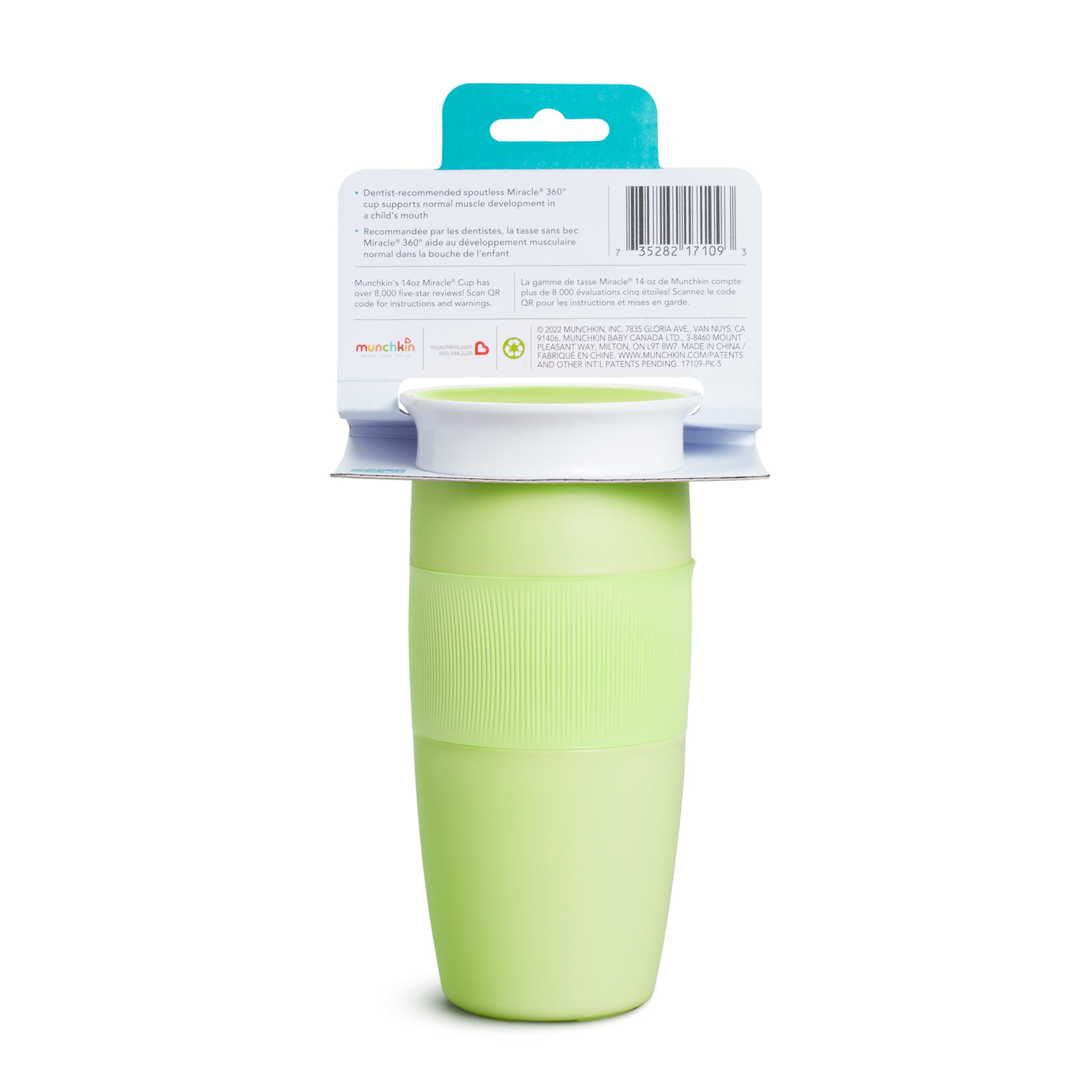 Munchkin Miracle 360 easy to clean with no extra parts.