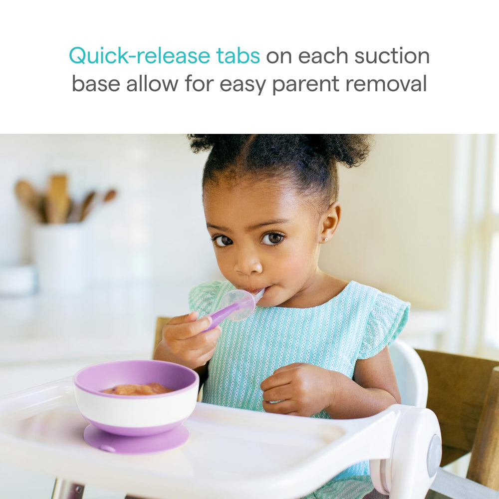 Munchkin Stay Put suction base grips a table during feeding