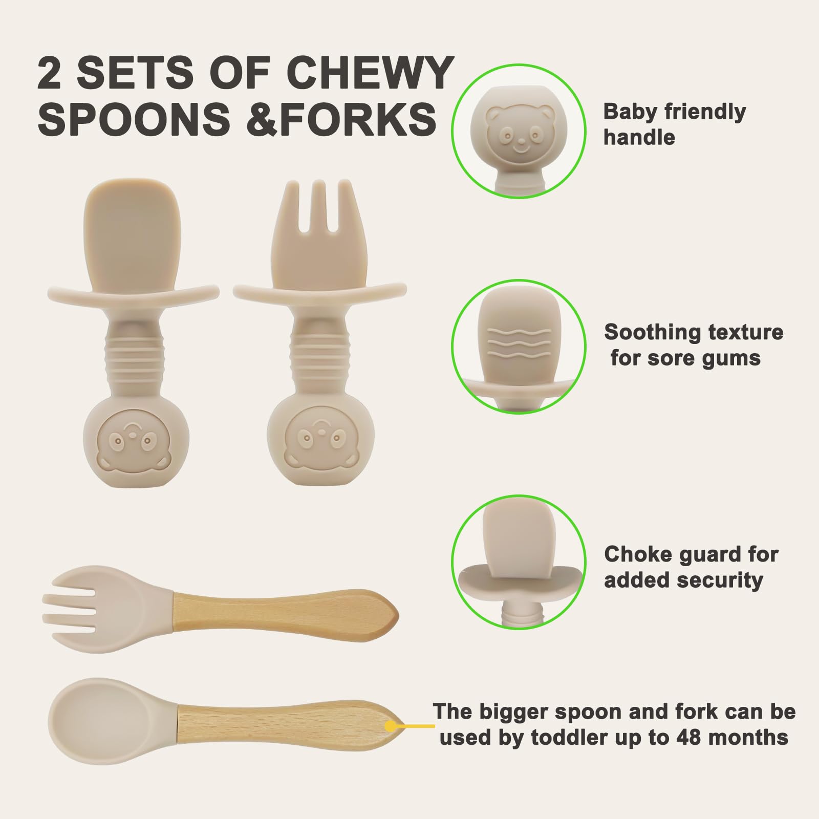 Munlinder baby fork with soft tips supports safe self-feeding