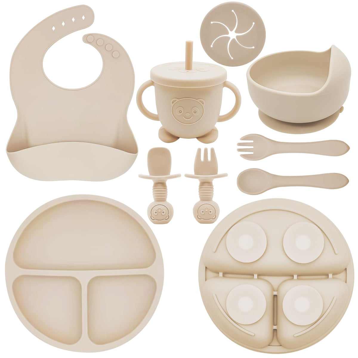 Munlinder silicone baby feeding set suction bowl for mess-free meals