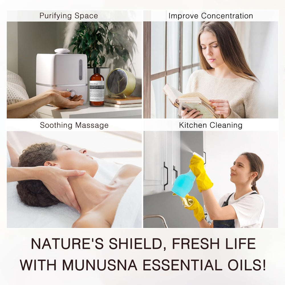MUNUSNA Eucalyptus oil for candle making enhances DIY scents with woody notes.