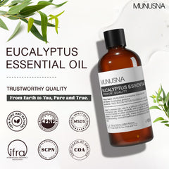 MUNUSNA Eucalyptus oil shower-mist fills the bathroom with invigorating steam.