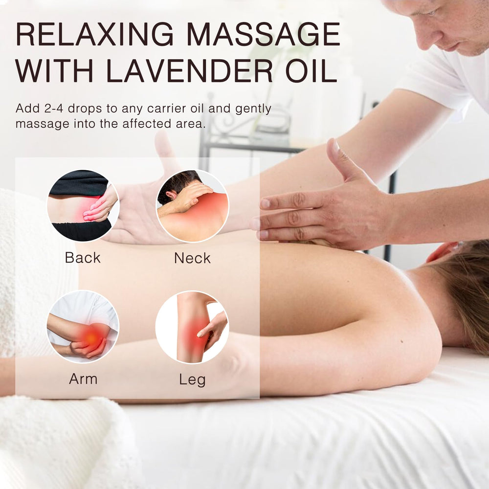 MUNUSNA Lavender Oil hair application suggests frizz control and shine.