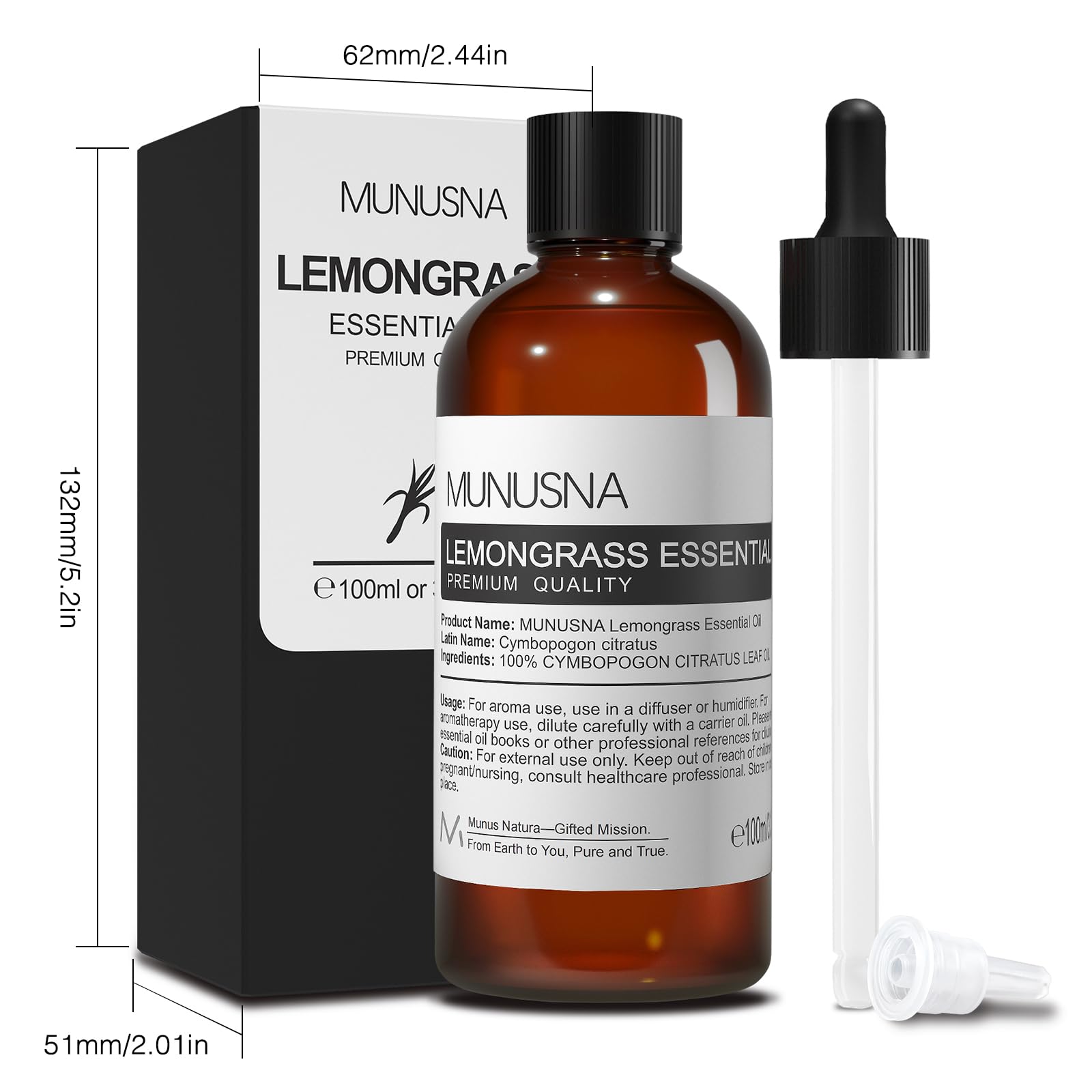 MUNUSNA Lemongrass Oil bath relaxation for a soothing soak.