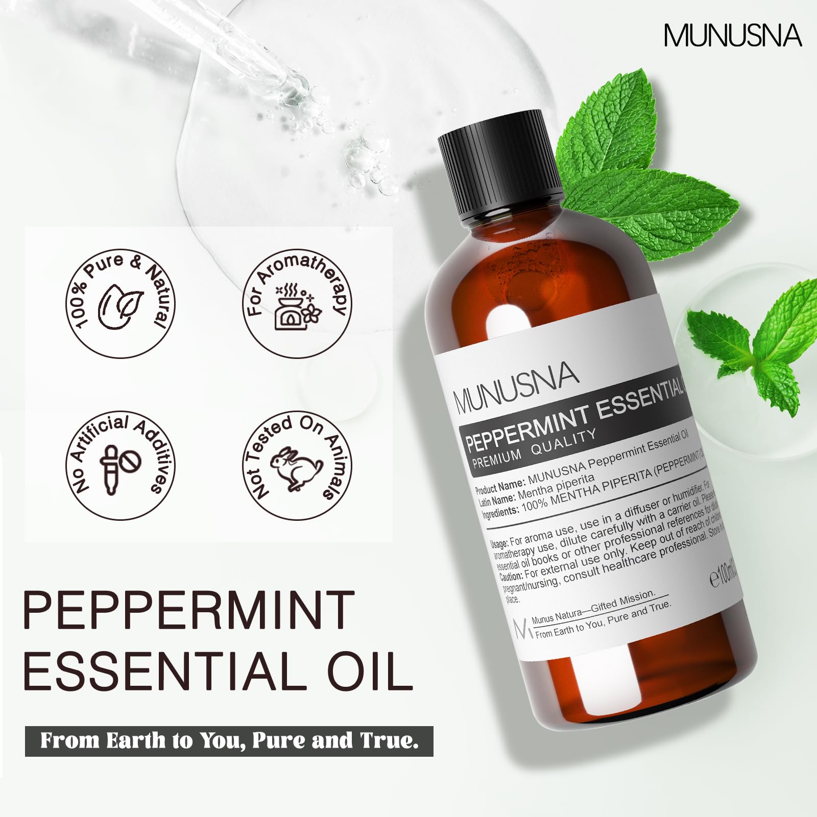 MUNUSNA peppermint oil diffuser releasing energizing aromatherapy