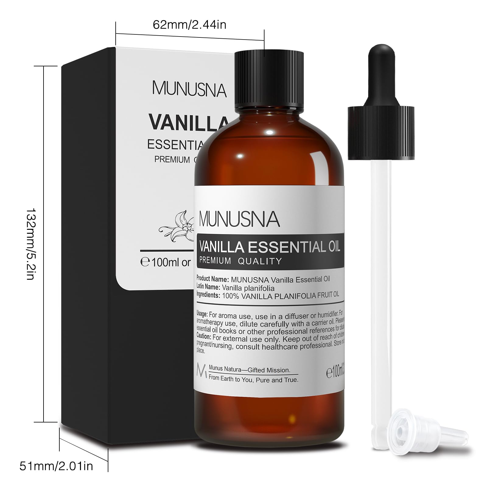 MUNUSNA Vanilla Essential Oil fills spaces with warm vanilla ambience.