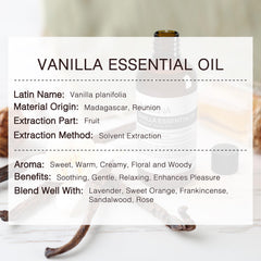 MUNUSNA Vanilla Essential Oil for skin care blends with carrier oils.