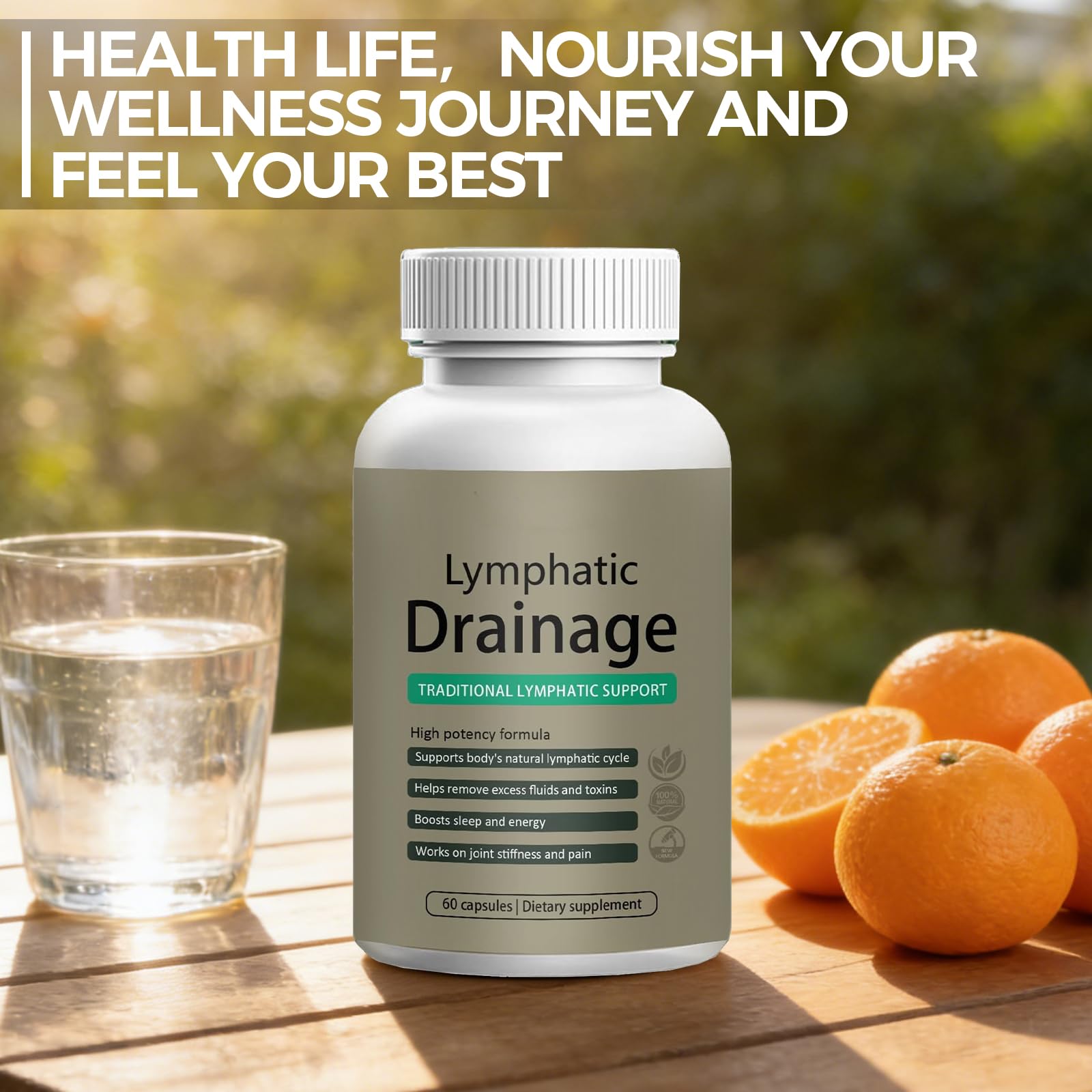 MUPUFU Lymphatic Drainage Capsules bottle close-up highlighting potent daily wellness