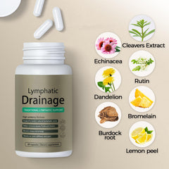 MUPUFU Lymphatic Drainage Capsules box packaging shows clean plant-based ingredients