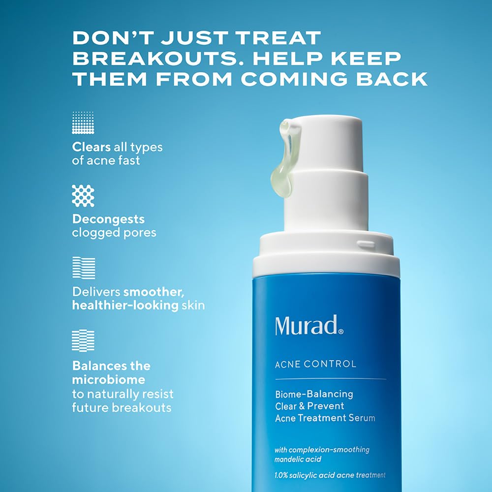 Murad Biome-Balancing Serum texture close-up reveals lightweight, non-greasy formula.