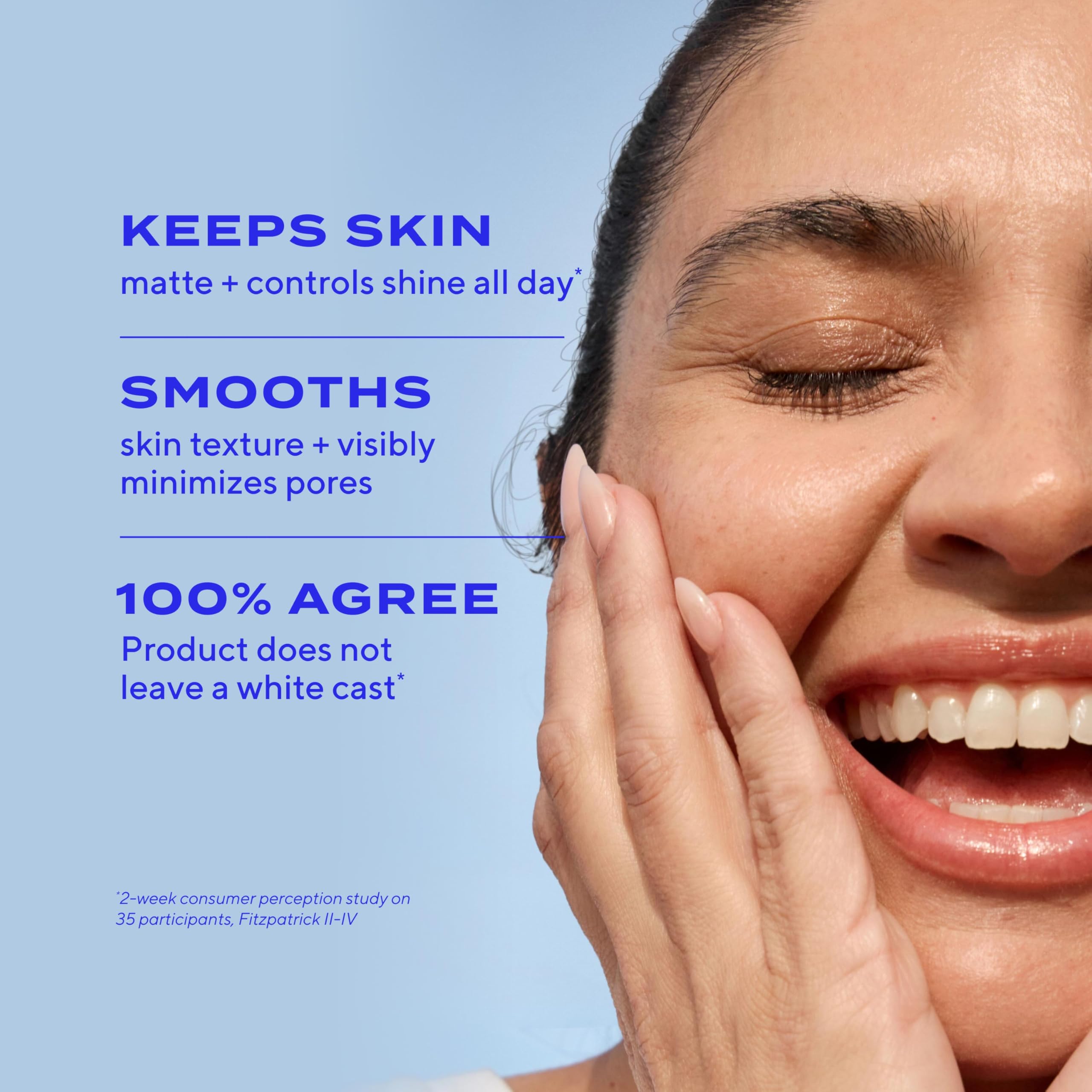 Murad oil-absorbing microspheres on skin creating a matte finish
