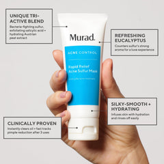 Murad Rapid Relief Acne Sulfur Mask kaolin clay texture up close.