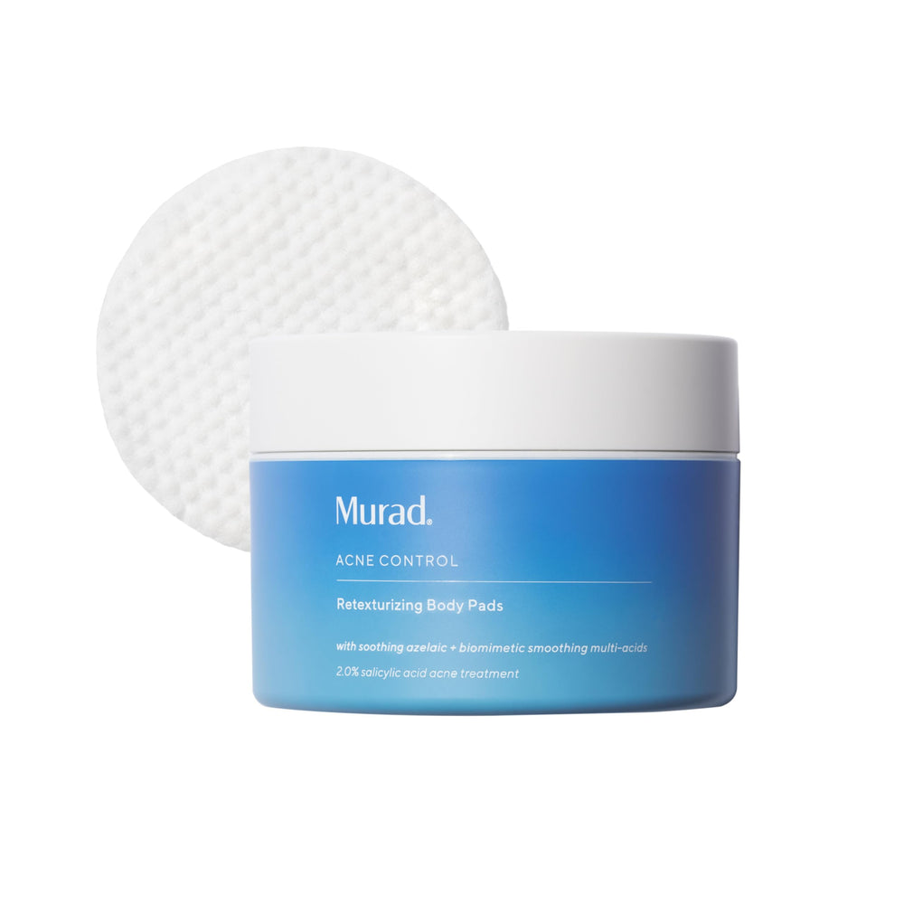 Murad Retexturizing Body Pads packaging emphasizes biodegradable, fragrance-free design.