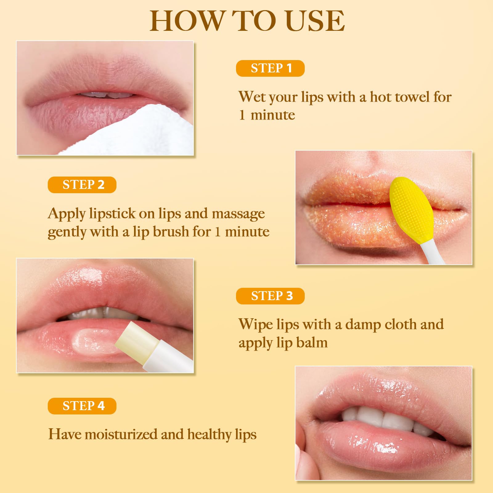 MUREND close-up of soft lips after treatment with lip care kit