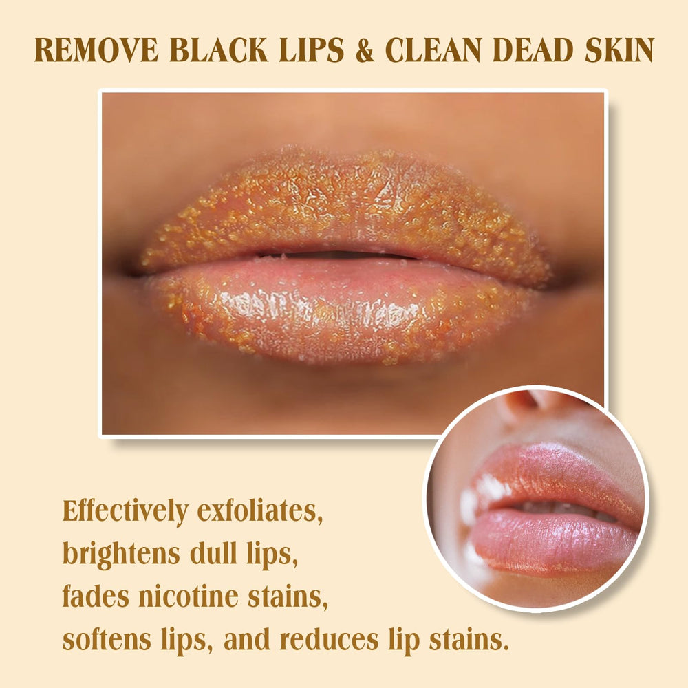 MUREND lemon aroma and natural extracts in lip scrub.