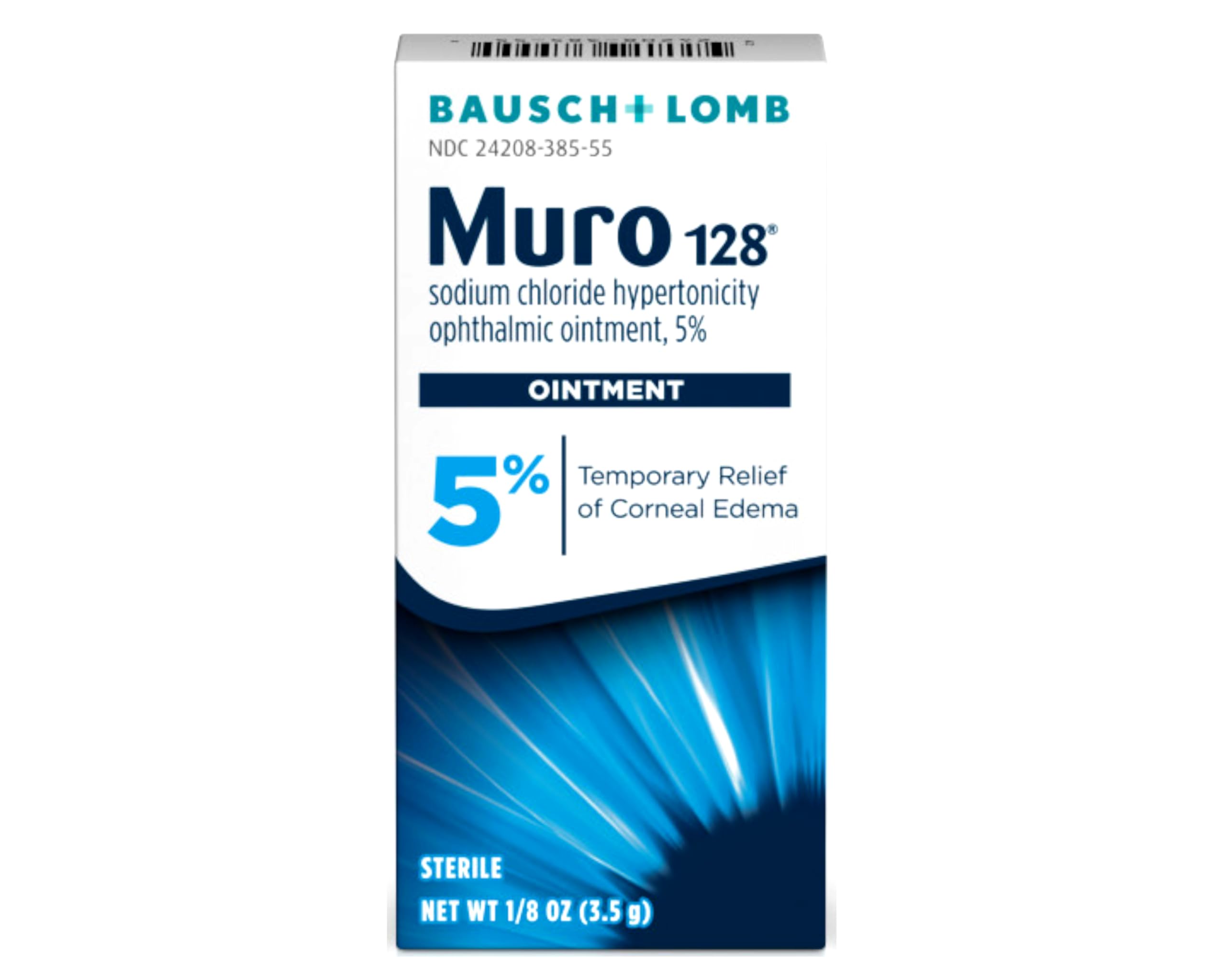 Muro 128 ointment applied to the eye showing application
