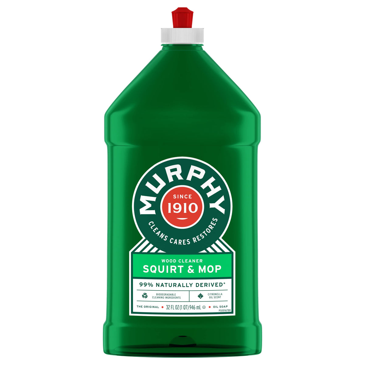 Murphy Oil Soap Squirt & Mop bottle front label emphasizes natural cleaning for wood and floors