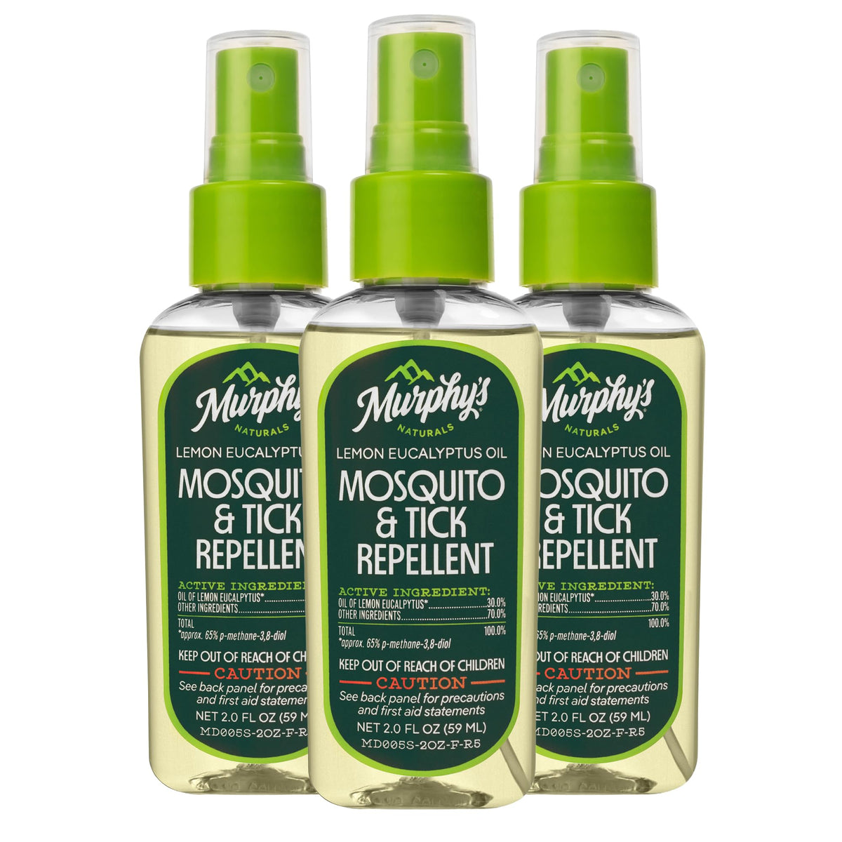 Murphy's Naturals bug repellent spray bottle for skin and outdoor gear protection.