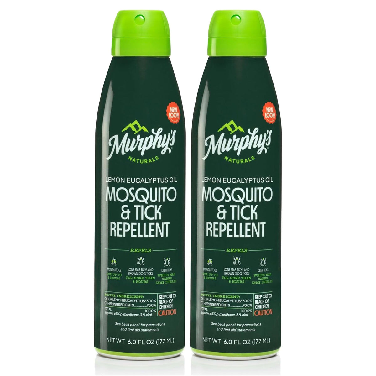 Murphy's Naturals Mosquito & Tick Spray bottle with lemon eucalyptus for outdoor protection.