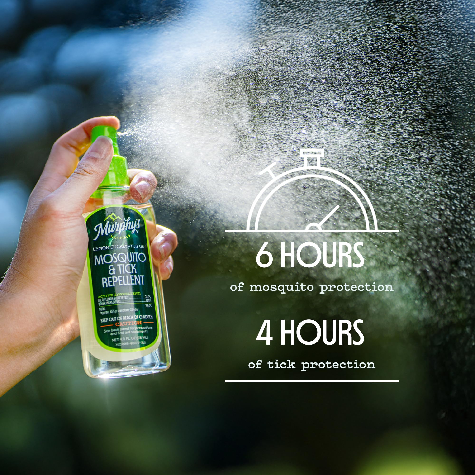 Murphy's Naturals on-skin-application demonstrates family-friendly use before outdoor activities.