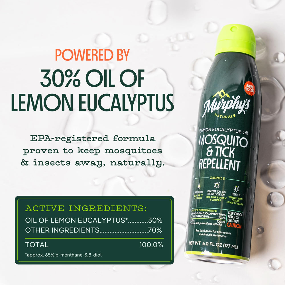 Skin-safe Murphy's Naturals spray with a refreshing lemon eucalyptus scent.
