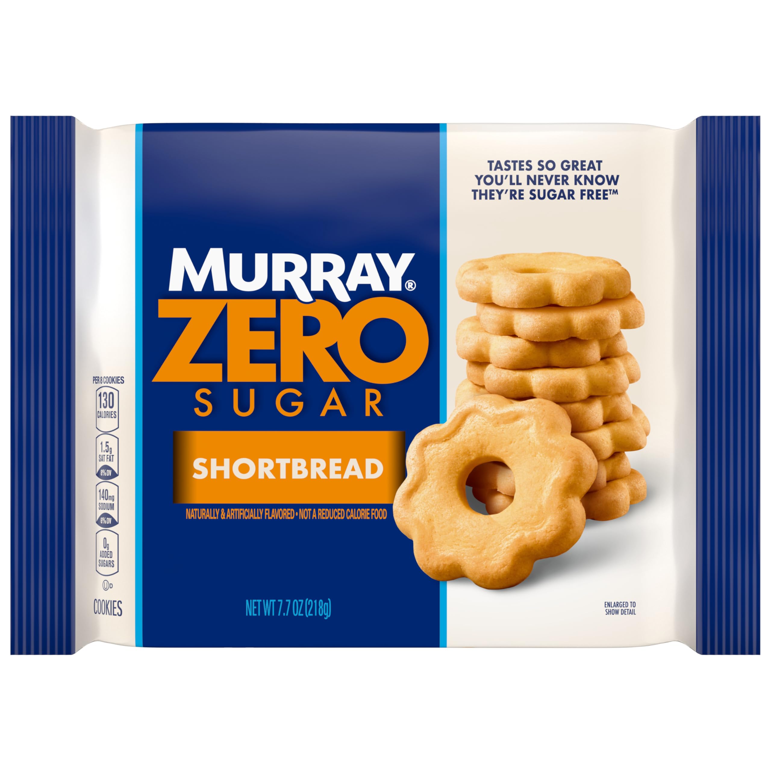Murray Sugar Free Shortbread cookies ring close-up, buttery texture, great with tea.