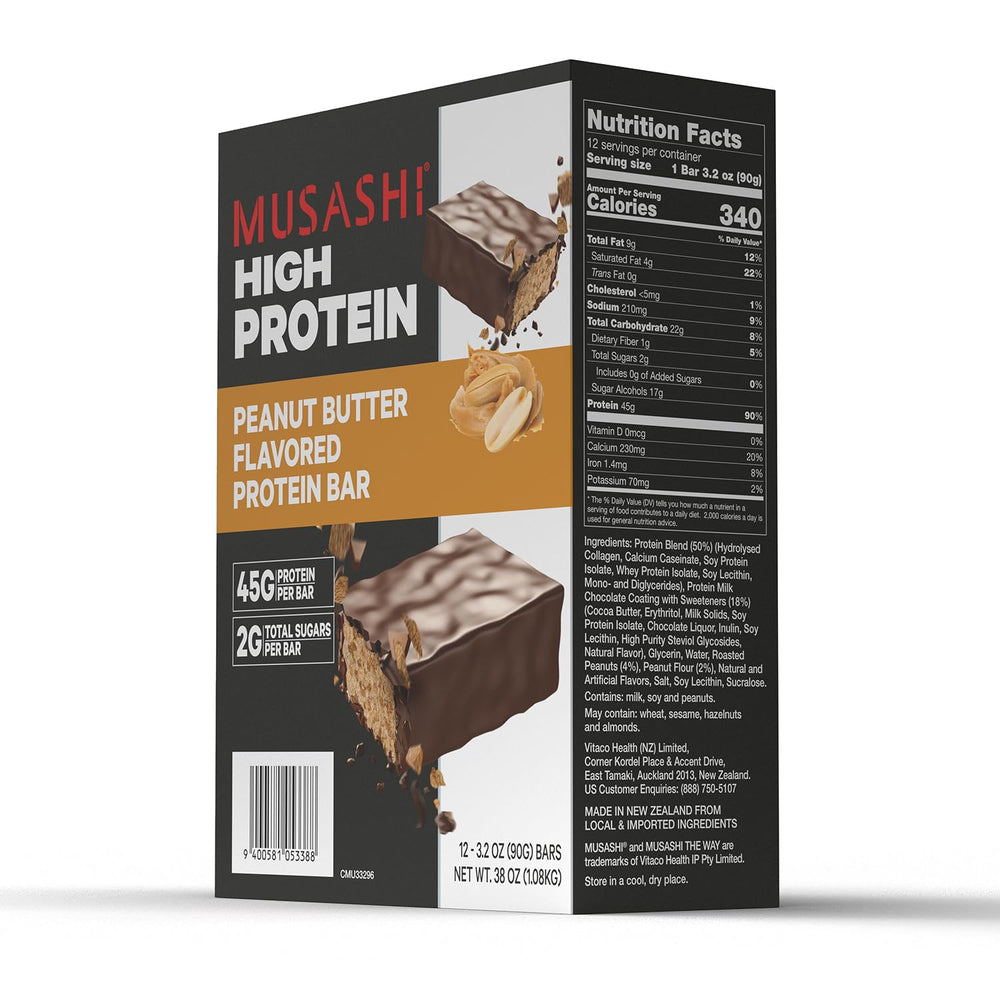 Musashi bar contains natural BCAAs for workout support