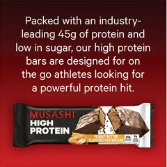 Musashi bar sliced to reveal rich peanut butter chocolate center