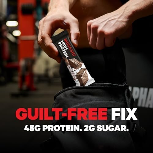 Milk Chocolate Brownie Musashi bar ready to pack in a gym bag