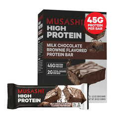 Musashi High Protein Bar packaging front showing bold branding for post-workout fuel