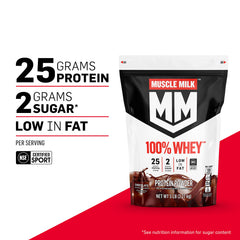 Muscle Milk 100% Whey Vanilla scoop ready for quick, convenient protein shakes.