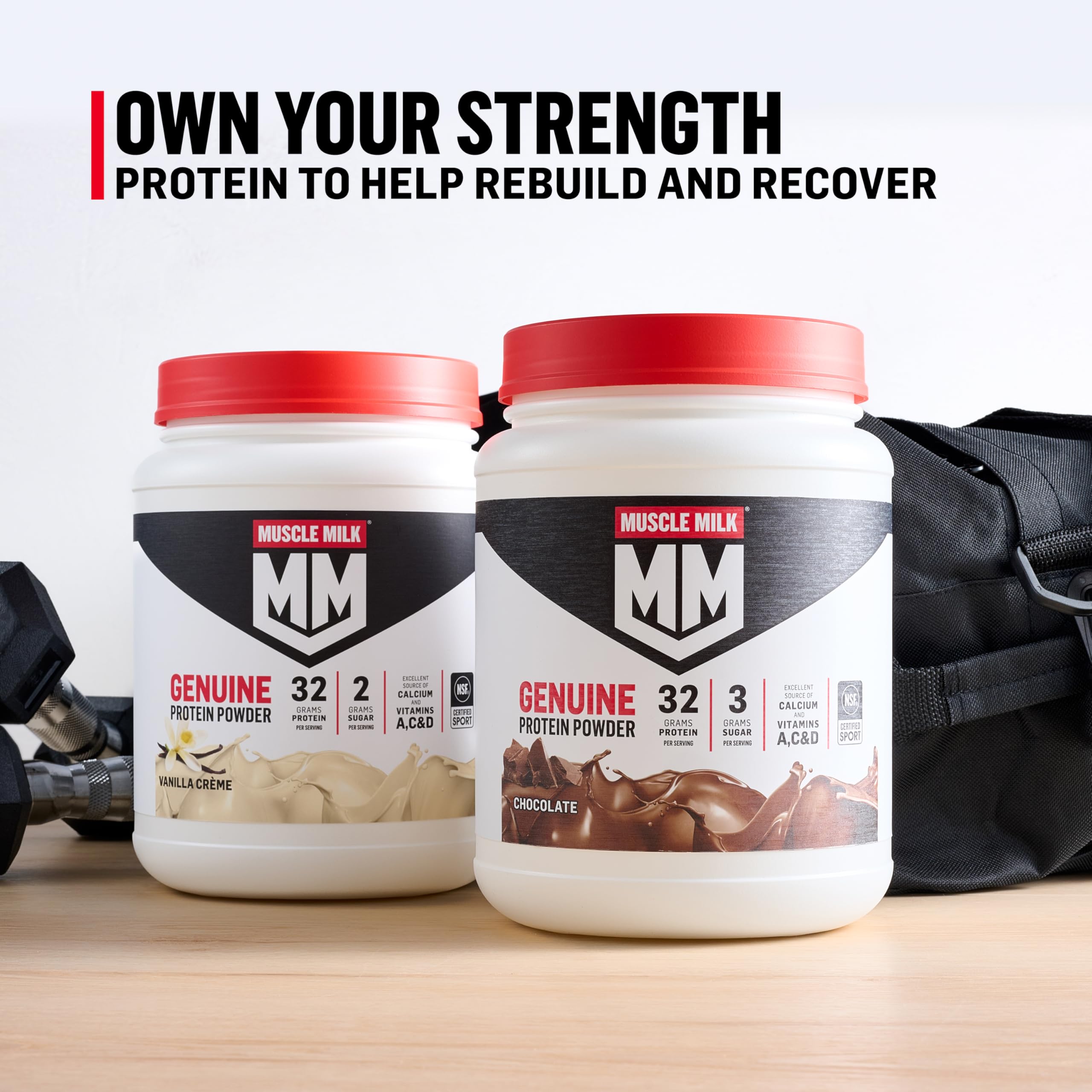 Muscle Milk 32g protein per serving supports muscle maintenance