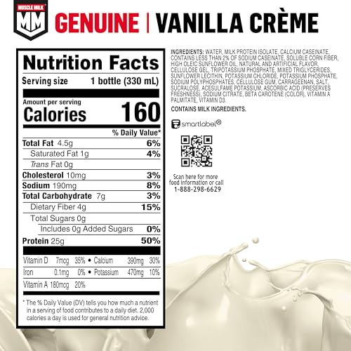 Muscle Milk Genuine Vanilla Creme poured into a glass