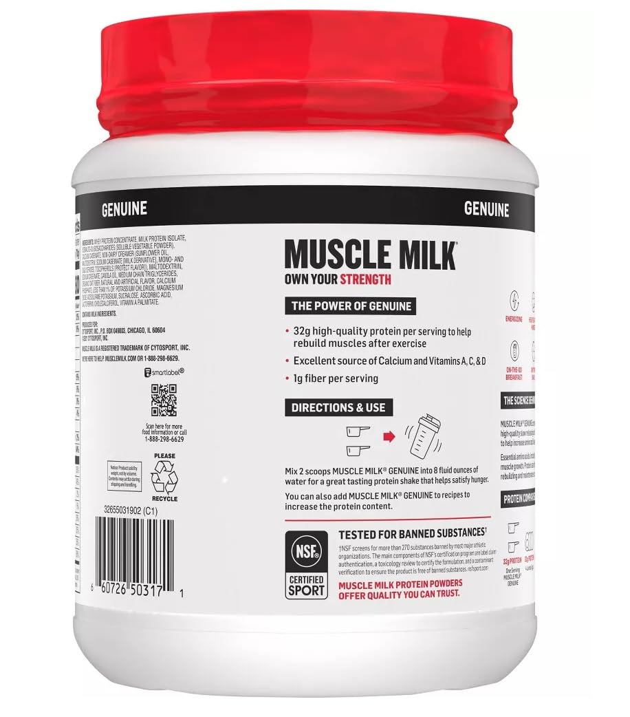 Muscle Milk Lean Muscle Vanilla Creme shake showing pre-workout fuel.