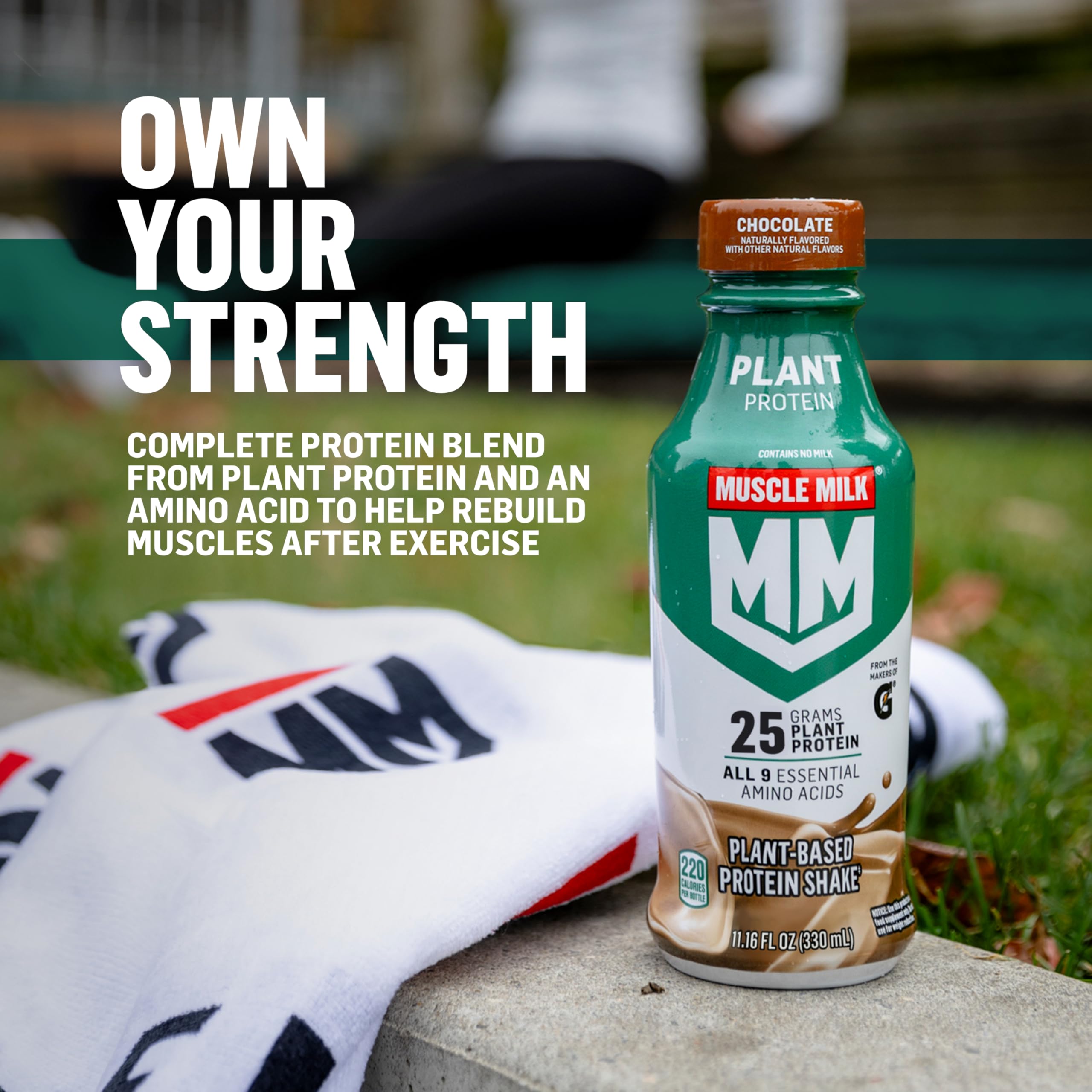 Muscle Milk shake poured into coffee, suggesting protein boost for mornings.