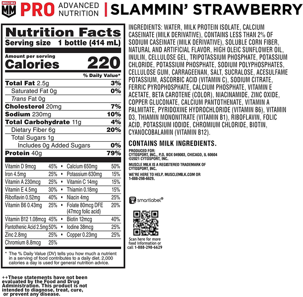 Pouring Muscle Milk Pro Slammin' Strawberry into a glass for a ready-to-drink protein boost.