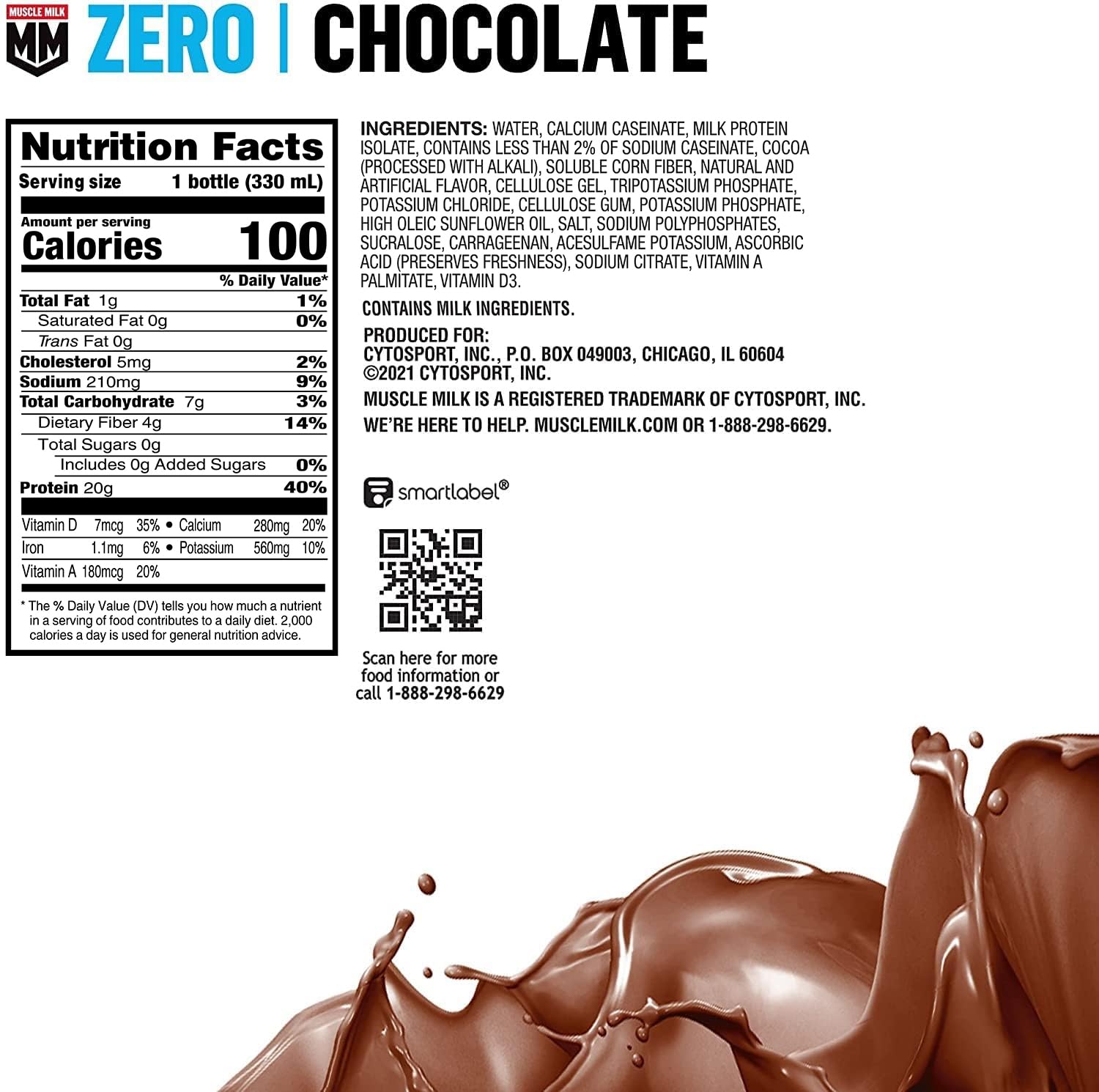 Pouring Muscle Milk Zero chocolate shake for quick protein after training