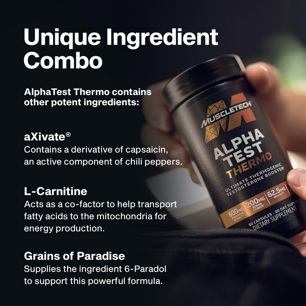 AlphaTest Thermo ingredient highlight featuring aXivite and fenugreek.