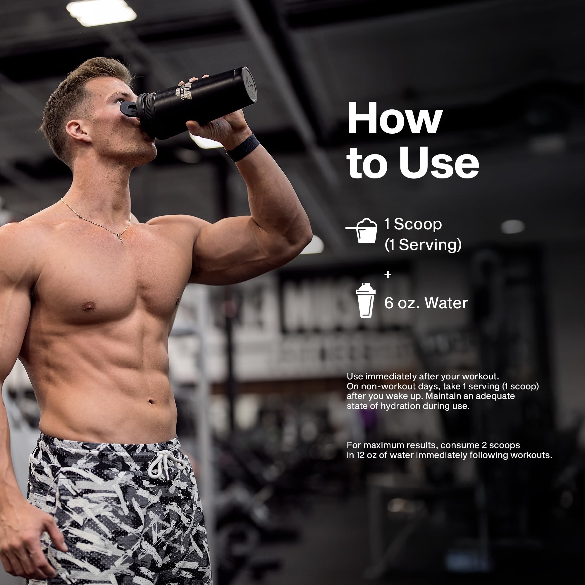 MuscleTech Cell-Tech powder being measured for precise serving.