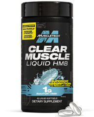 MuscleTech Clear Muscle bottle with 42 liquid-softgels supports recovery