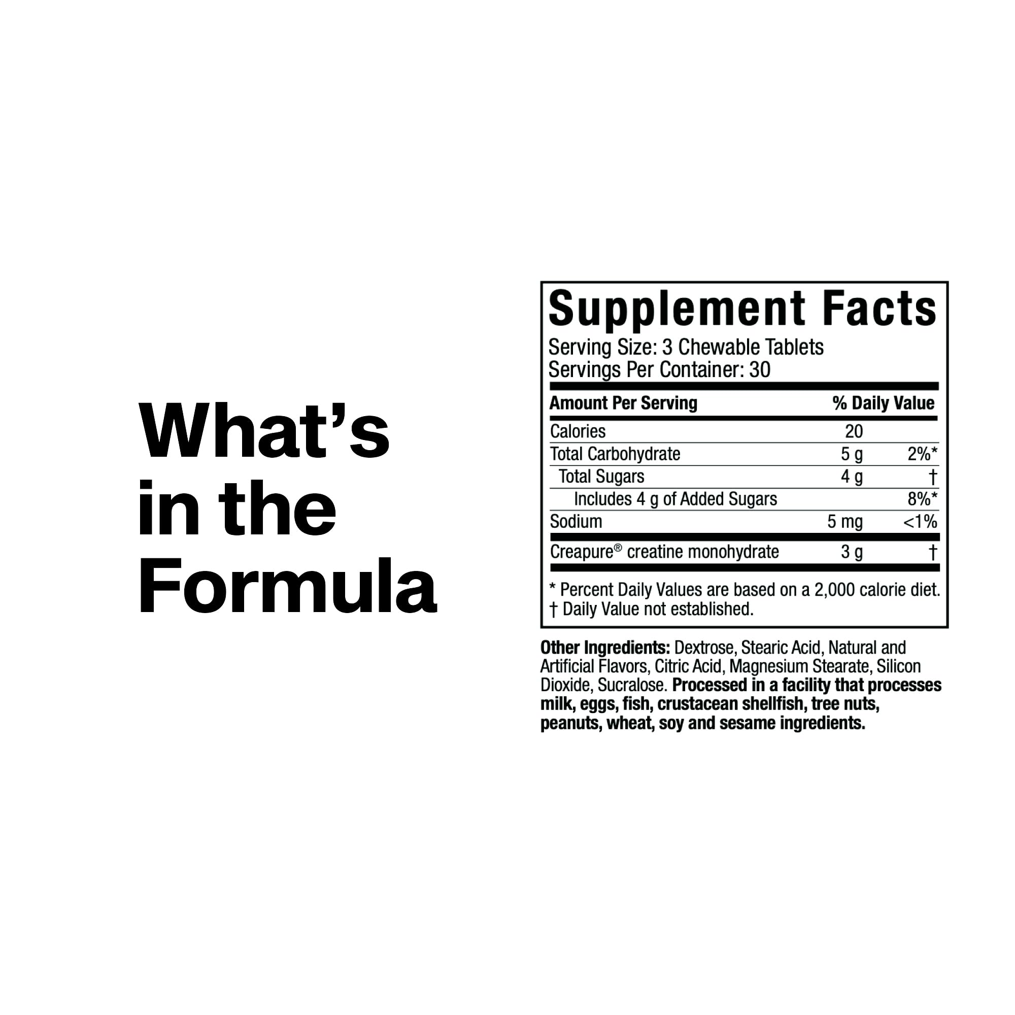 MuscleTech Creatine Chews packaging variant emphasizes value and serving count.