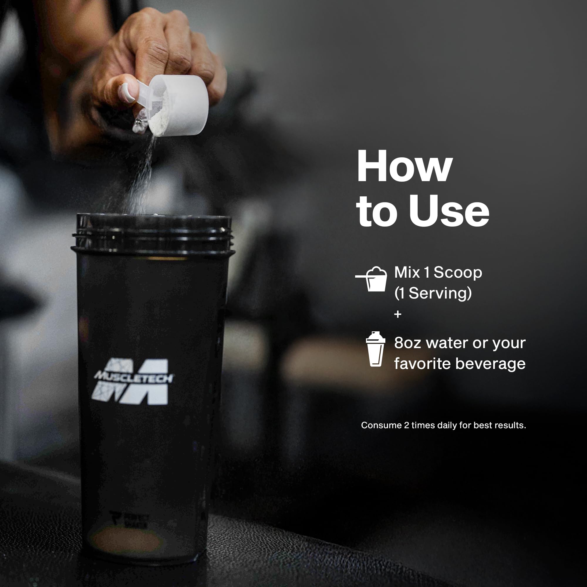 60-serving MuscleTech Glutamine container on a shelf for training cycles