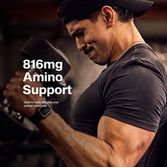 MuscleTech Platinum Amino Support Matrix inside label illustrating activity support
