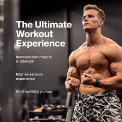 MuscleTech VaporX5 powder scoop on table for precise pre-workout dosing.