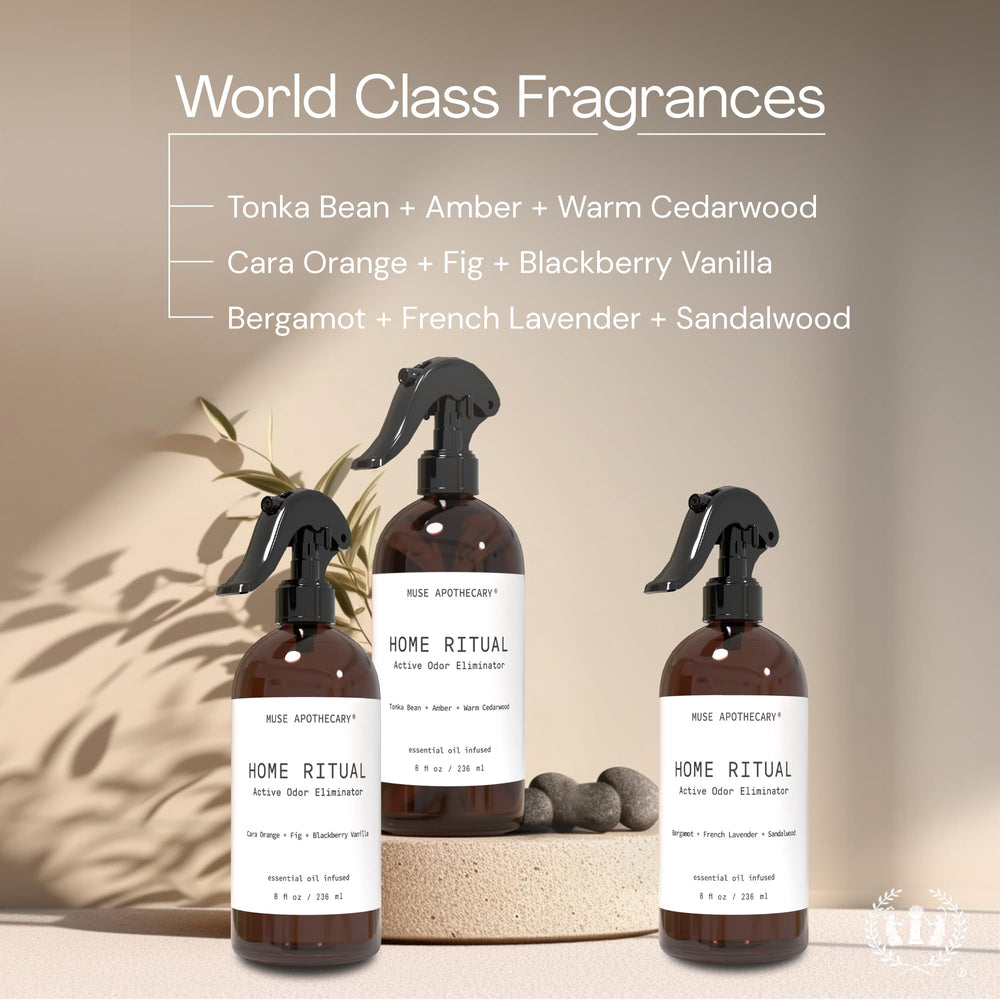 Muse Apothecary fabric odor neutralizer applied to upholstery.