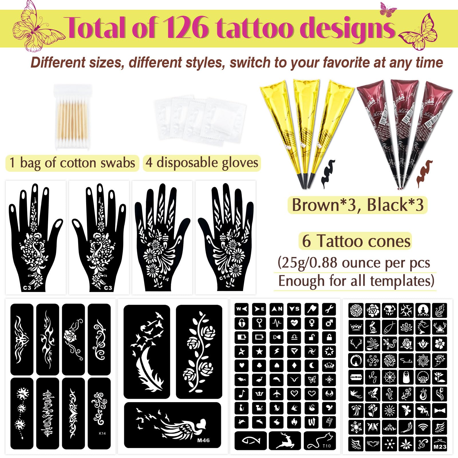 MuseLuxe black brown tattoo inks in bottles for bold temporary designs